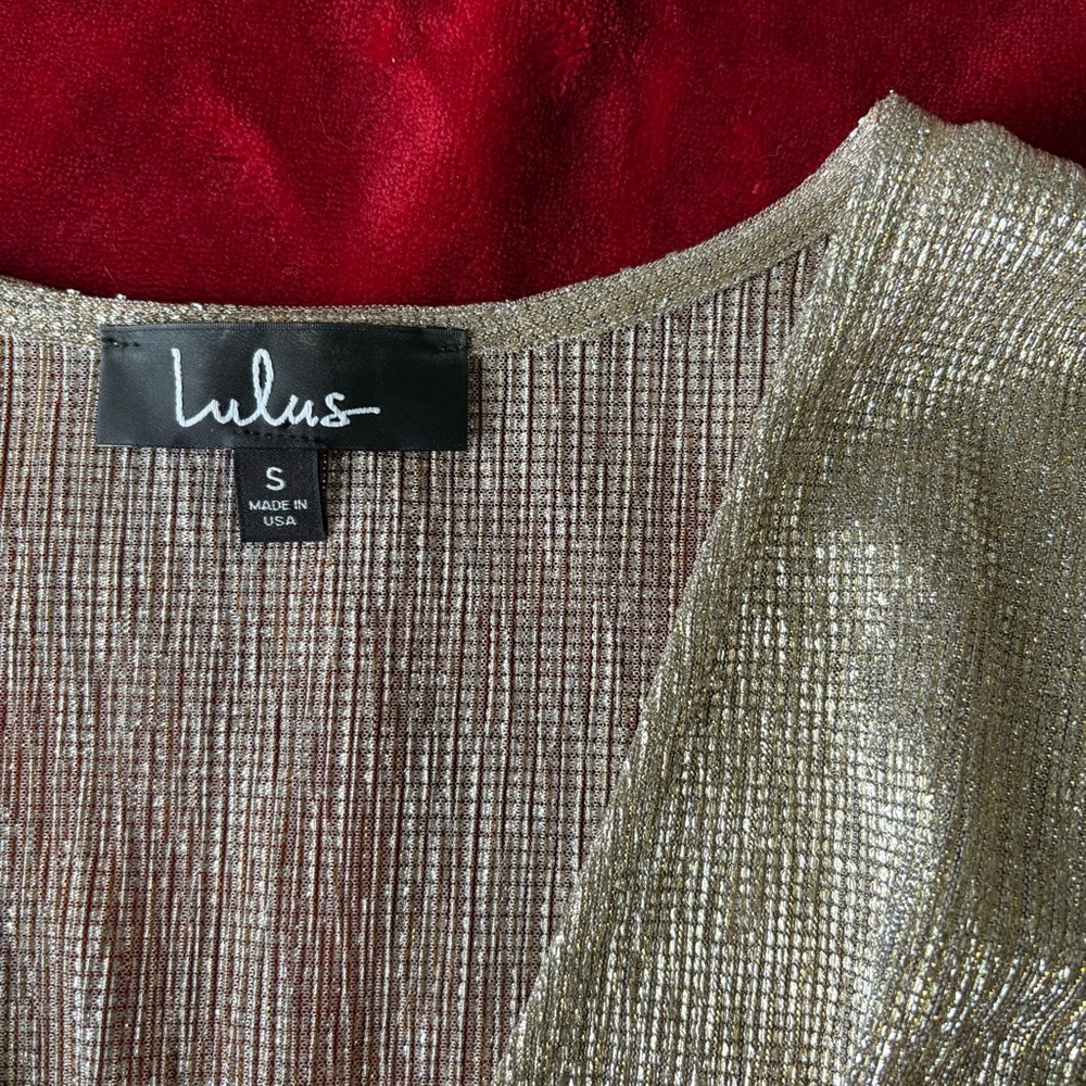 Lulus Dazzling Diva Gold Romper Size Small - Picture 4 of 9